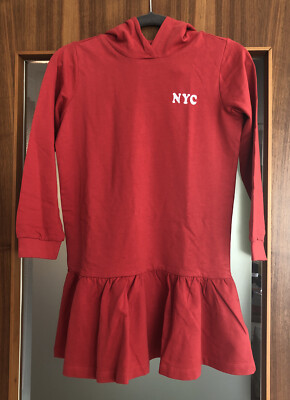 ARIZONA Mädchen Kapuzenkleid/Kapuzenpulli Lang Rot Gr.128/134 NEU