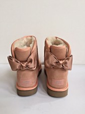UGG CLASSIC SATIN BOW MINI SUNTAN SHEARLING LINED BOOT US 8 / EU 39 / UK 6