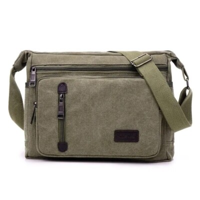 Herren Damen Handtasche Arbeitstasche Umhängetasche Kuriertasche Canvas Medium Schultertasche