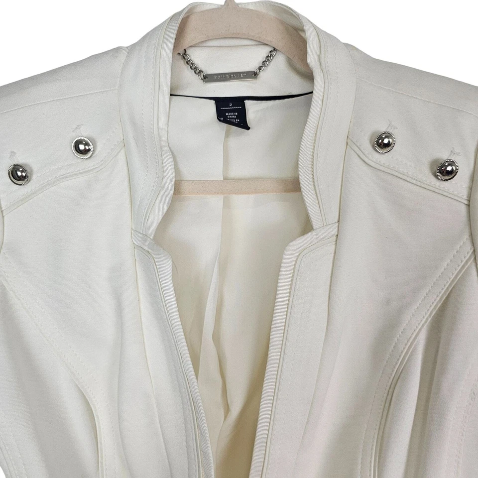 White House Black Market Blazer Cropped Blazer Women 2 Ivory Blazer Jacket Women - Image 2 of 4