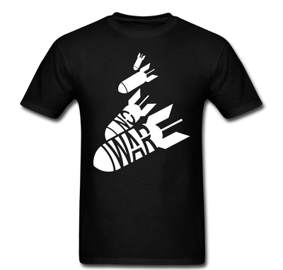 T-shirt Anti-guerre « No War Bombs Death Revolution » – Unisexe, Taille Unique – Neuf