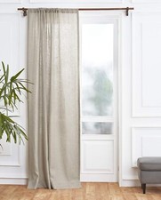 Solino Home 100 Linen Curtain 52 x 84 Inch Natural 52 x 84 Inch,