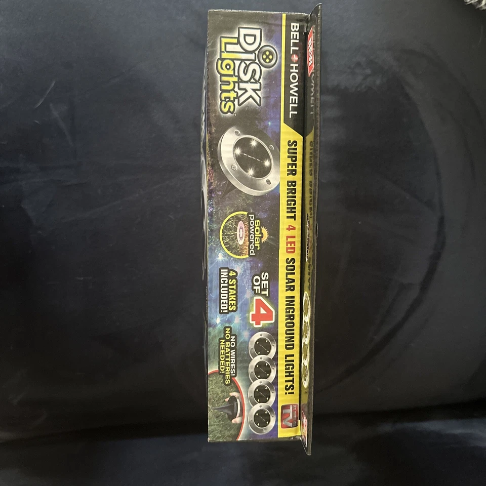 Bell+Howell Solar Disk Lights Powered 4 LED Brushed Steel As Seen on TV - Image 3 of 4