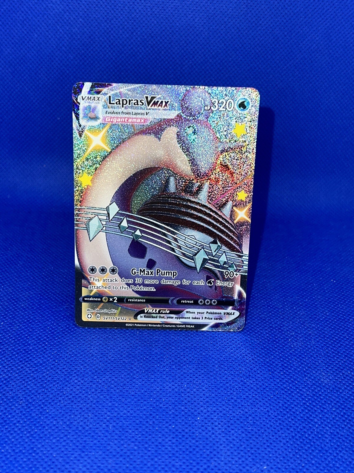 Pokemon TCG - Lapras VMAX - Shining Fates: Shiny Vault - SV111/SV122 NM