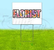 Letrero FLORIST 18x24 yardas plástico corrugado bandido césped flores de EE. UU.