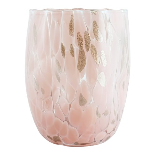 Murano Glass Drinking Art Tumbler Pink Bronze Handmade Venice Italy - Picture 3 of 6