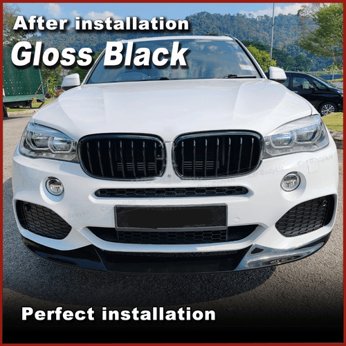 Glanz Schwarz Frontlippe Splitter Frontspoiler für BMW X5 F15 M-Paket 2014-2018 - Picture 2 of 8