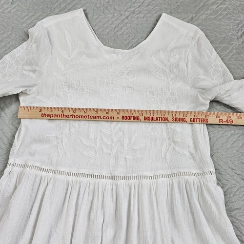 ESPRIT Kleid Damen 8 weiß Vintage gefüttert 100% Baumwolle Freizeit Strand - Bild 2 von 12
