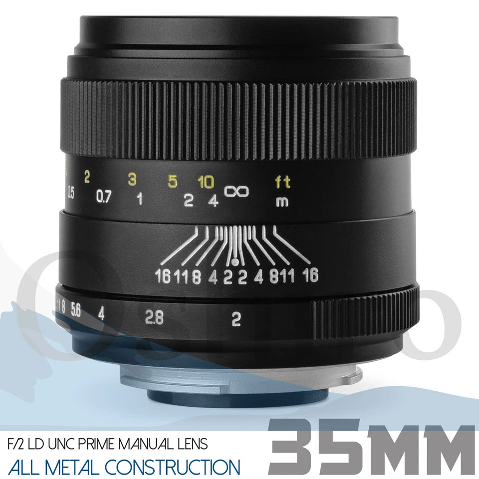 Oshiro 35mm f/2 Full Frame Lens for Nikon D610 D600 D500 D300 D200 D100 - Image 3 of 4