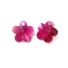 Flower pendant 6744 Swarovski  Fuchsia 502 14mm