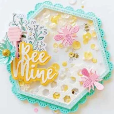 Lace Hexagon Honeycomb Shaker Mini Album Metal Cutting Dies Scrapbook Card Craft