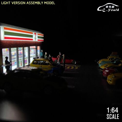 Diorama 1/64 auto garage modello illuminazione led città strada scena edificio modello - Foto 29 di 74