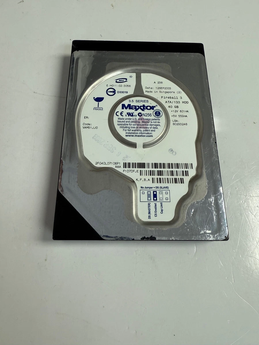 40 GB IDE Maxtor Diamondmax Plus D740X-6L P-Ata VQ40A101 Rev 01-M