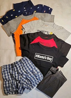 Assorted/Mixed Clothes Lot of 7 T-shirts/Shorts/Bottoms Toddler Boys 18-24M & 2T