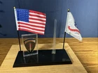 1997 HASBRO GI JOE GENERAL DWIGHT D. EISENHOWER US FLAG ARMY FLAG BASE STAND PAT