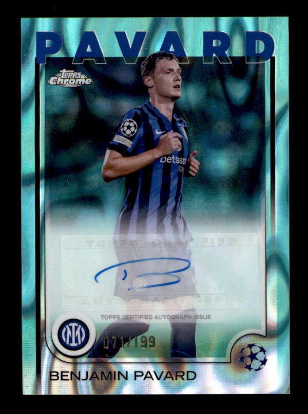 BENJAMIN PAVARD 2024/25 TOPPS CHROME UEFA CLUB TEAL LAVA AUTO #071/199 BG1744