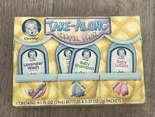 Gerber Travel Pack Baby Lavender Shampoo Lotion Wash 1oz Discontinue Wash Cloth