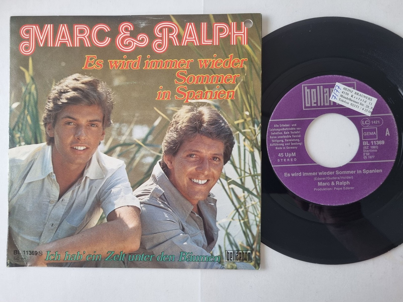 Marc & Ralph - Es Wird Immer Wieder Sommer In Spanien 7''/ Nilsen Brothers