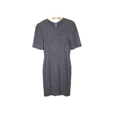 Vtg Y2K St John Knit Gray Santana Dress 4 Small USA Made Wool Rayon Tag Removed
