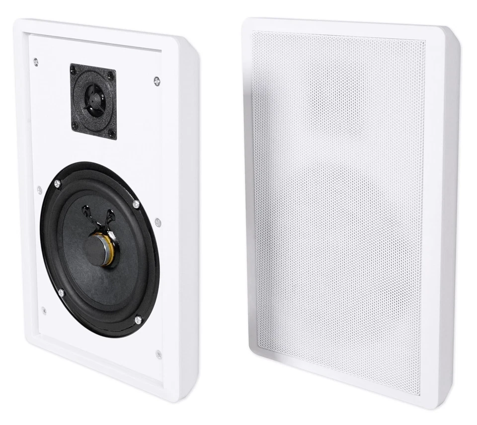 Rockville 2-Room Home Audio Receiver+(4) White 5.25" Wall Speakers+Wall Controls - Image 3 of 4