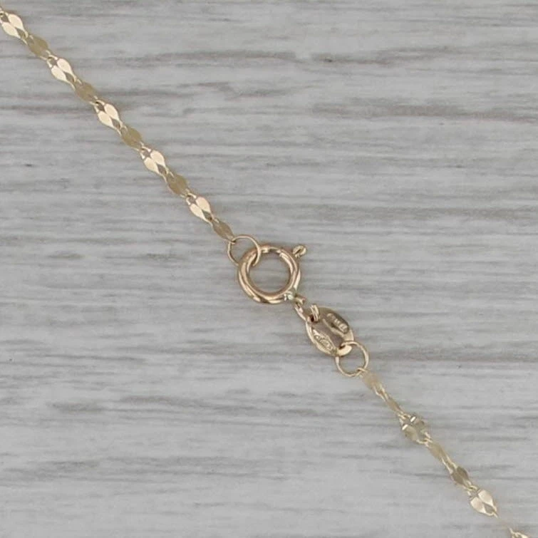 Cross Lariat Necklace 14k Yellow Gold 17" Mirror Chain - Image 4 of 4