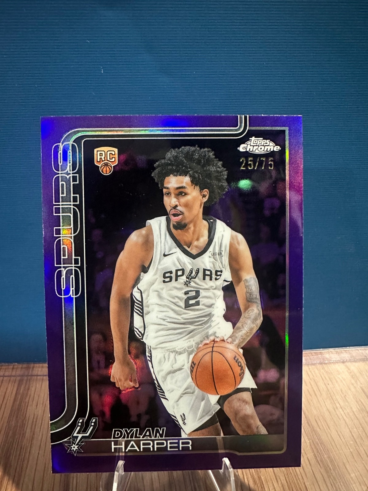 2025-26 Topps Chrome - Dylan Harper #252 Purple Refractor /75 (RC)