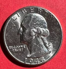 1948D Choice Uncirculated US Washington SILVER Quarter! "DENVER" Mint! Old Coin!