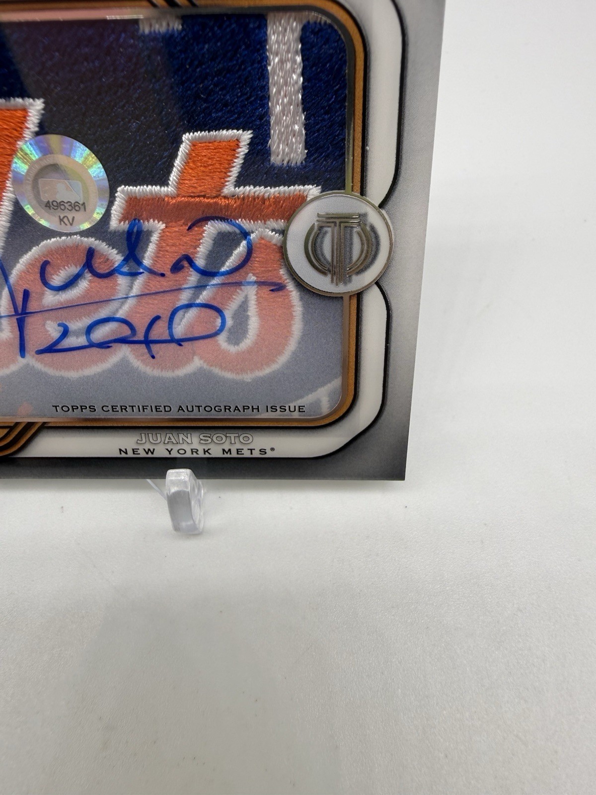 2026 Topps Tribute Juan Soto Prime Patch Auto Relic. 1/1 Game Used Mets Patch.  view 5