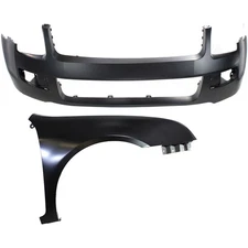 Front Bumper Cover and Right Fender Kit For 2006-2009 Ford Fusion Primed 2Pc