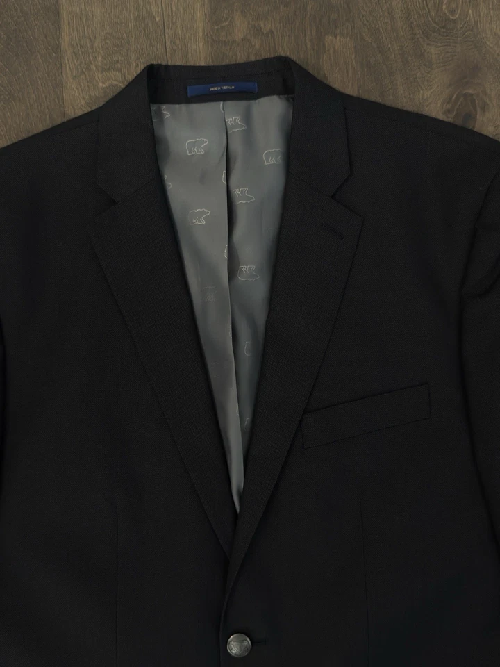 Nuevo con etiquetas Abrigo Blazer Jack Nicklaus Hombre Negro Deportivo Escudo Plateado Botones Talla 42R Logo Foto 2 de 4