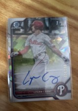 2022 Bowman Chrome - Prospect Autographs Logan Cerny #CPA-LC Atomic Refractor...