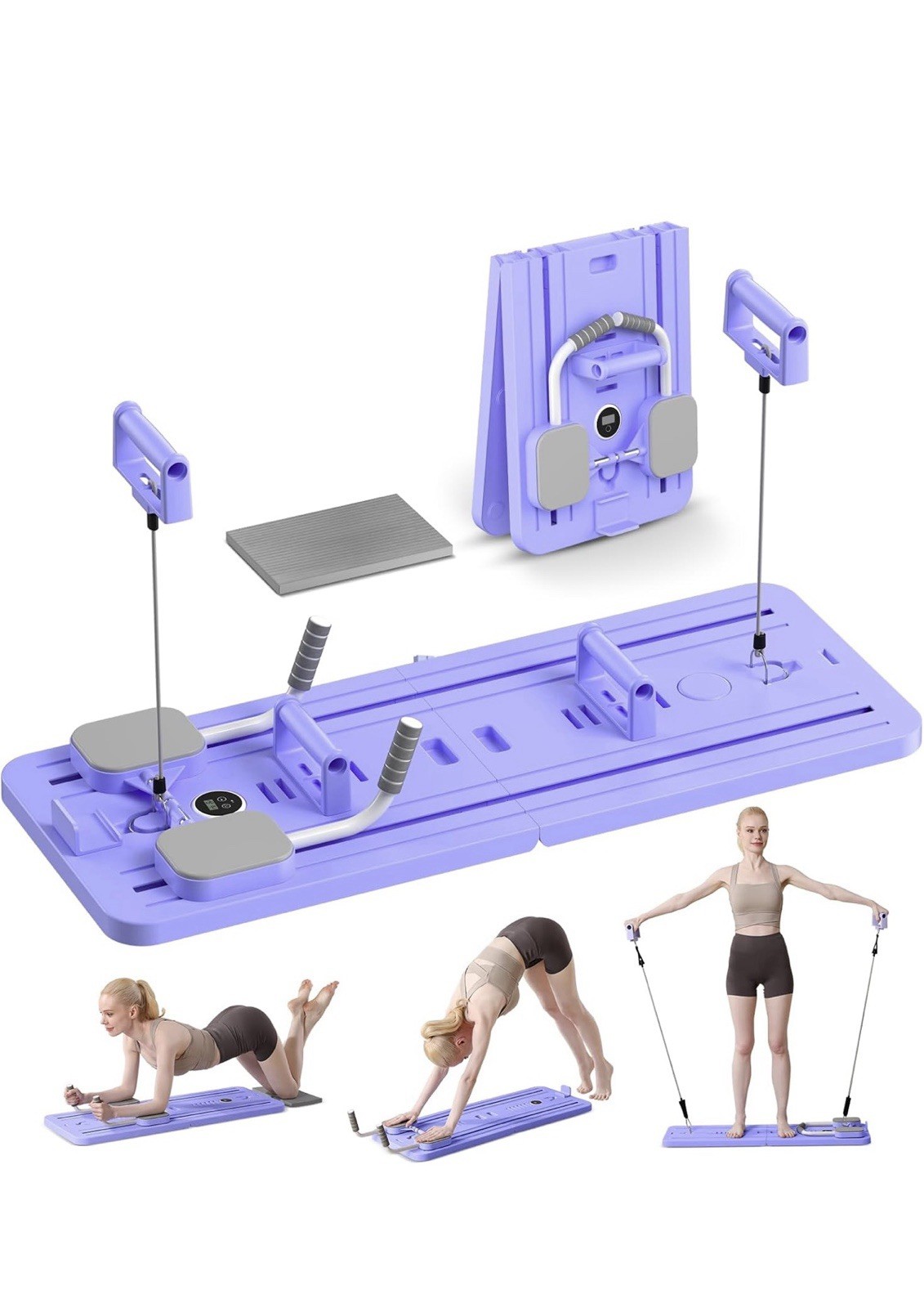 Portable Pilates Reformer Machine for Home Gym - Auto-Reboun