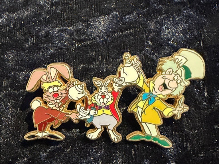 Disney Pin LE 250 Mad Hatter White Rabbit March Hare Sidekicks 2007