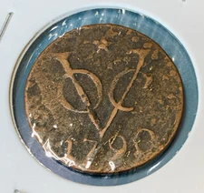 1790 Dutch Netherlands Colonial VOC Duit Utrecht Coin “New York Penny” Lion