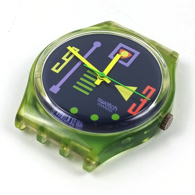 Swatch Stalefish GG113 1991 Vintage Uhr läuft Armband gebrochen