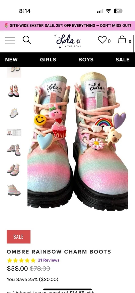 BOTAS OMBRE ARCO IRIS CHARM Foto 3 de 4