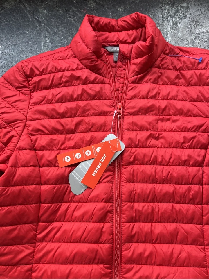Chaqueta acolchada roja Joe Fresh para mujer mediana acolchada con cremallera cálida ropa exterior de otoño Foto 4 de 4
