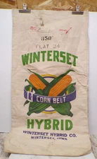 Old Winterset Corn Belt Hybrid Seed Corn Feed Sack Agriculture Winterset Iowa  B