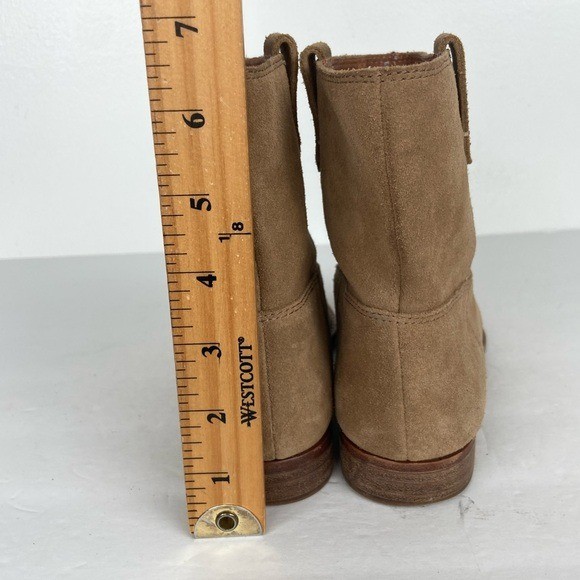 Madewell Leah Suede Leather Ankle Boots Size 5 Tan Suede Pull On  Preppy Boho