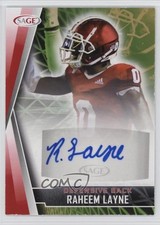 2022 SAGE Low Series Red Raheem Layne #A-RL Auto 9ut