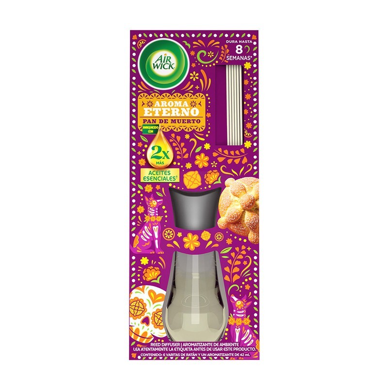 Metallic Reed Diffuser Air Wick Pan de Muerto Reed Diffuser 42ml Home Fragrance Aromatizante ...