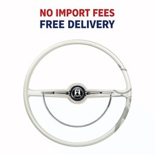 Complete Steering Wheel Silver Beige For Vw Bug Super Beetle Ghia 1962-1971