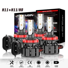 For Chevy Impala 2006-2013 4PC LED Headlight Bulbs high&Low Beam Combo Kit 6000K