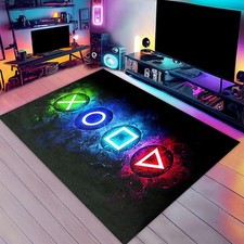 Gaming Rug for Boys Room Non-Slip Play Mat Colorful Game Rug for Bedroom Living