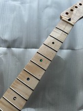 AAA Gloss Flame Maple Electric Guitar neck 22 fret parts 25.5inch dots Inlay