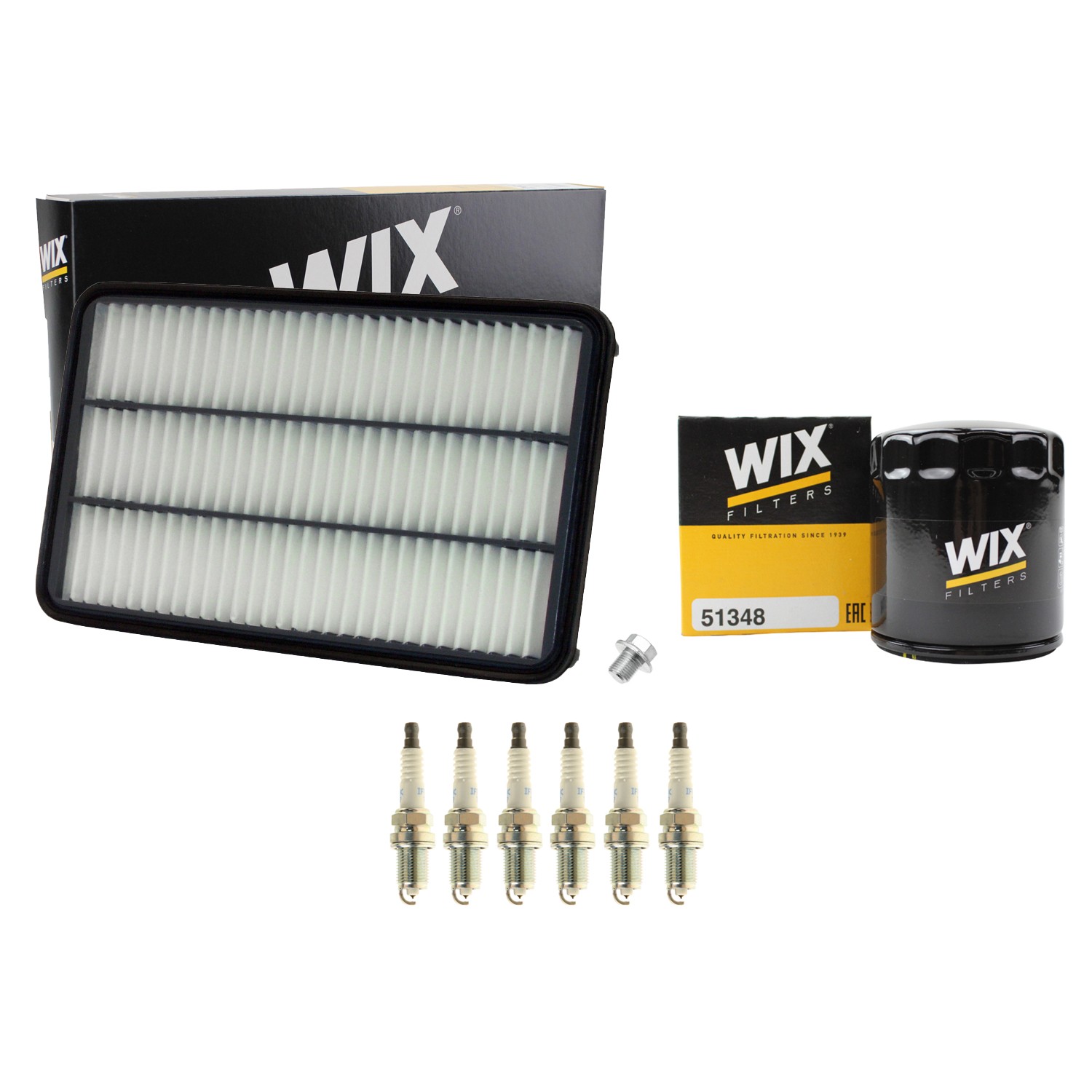 Wix Engine Air Oil Filters  NGK 6 Laser Iridium Spark Plugs Kit for Camry V6 G