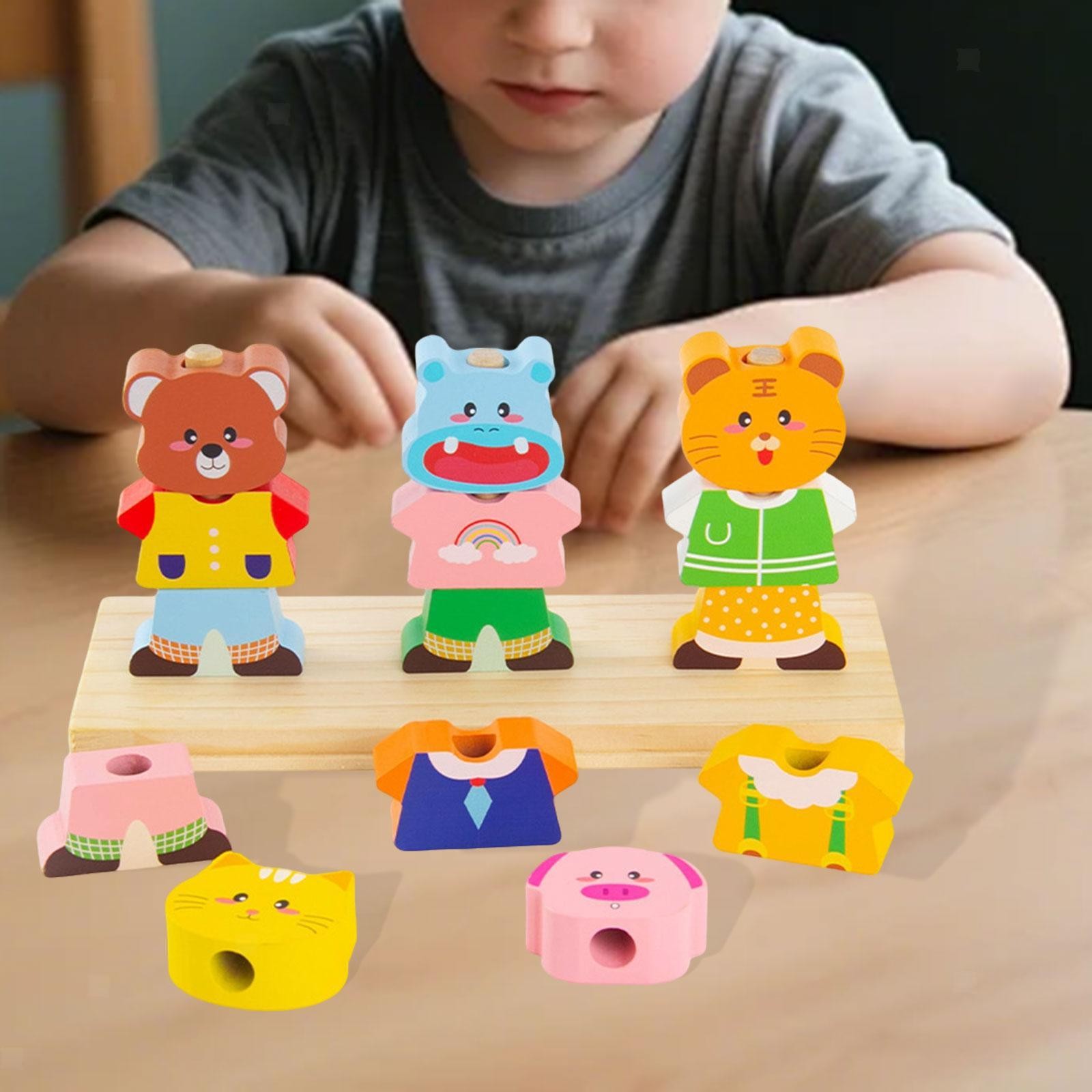 Holzstapelklötze Fördern Die Feinmotorik Von Kindern Im Alter Von 2-5 Jahren