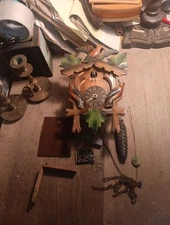 10 In Antique  Coo Coo Clock Sold Parts As Is