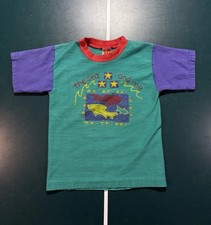 Vintage 90s McDonalds McKids Color Block T-shirt Fish Scene Toddler Size 2T