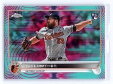 2022 Topps Chrome Sonic Aqua & Pink Pulse Refractor /199 Zac Lowther Rookie RC